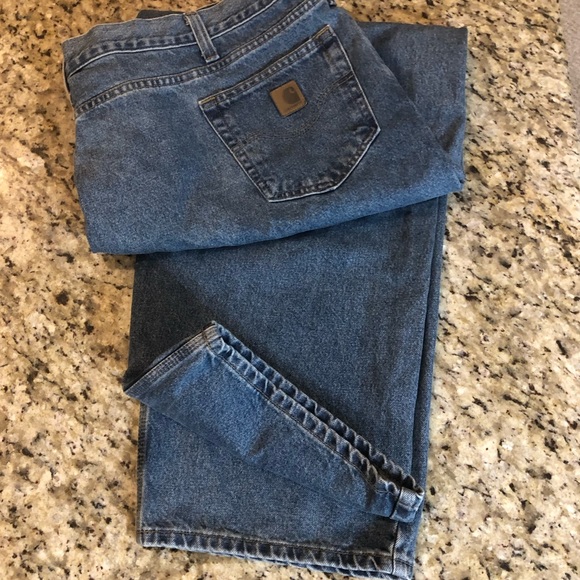 Men’s Carhartt Relaxed Fit Light Wash Jeans, Size 50x32 - Picture 2 of 8